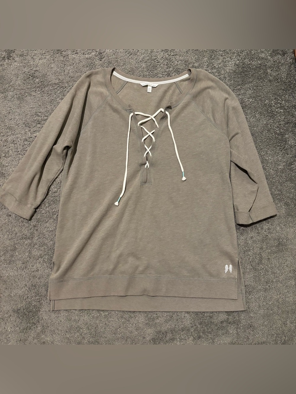 Victoria's Secret Gray Lace-Up Athletic Sweatshirt Pullover Sweater Size XL